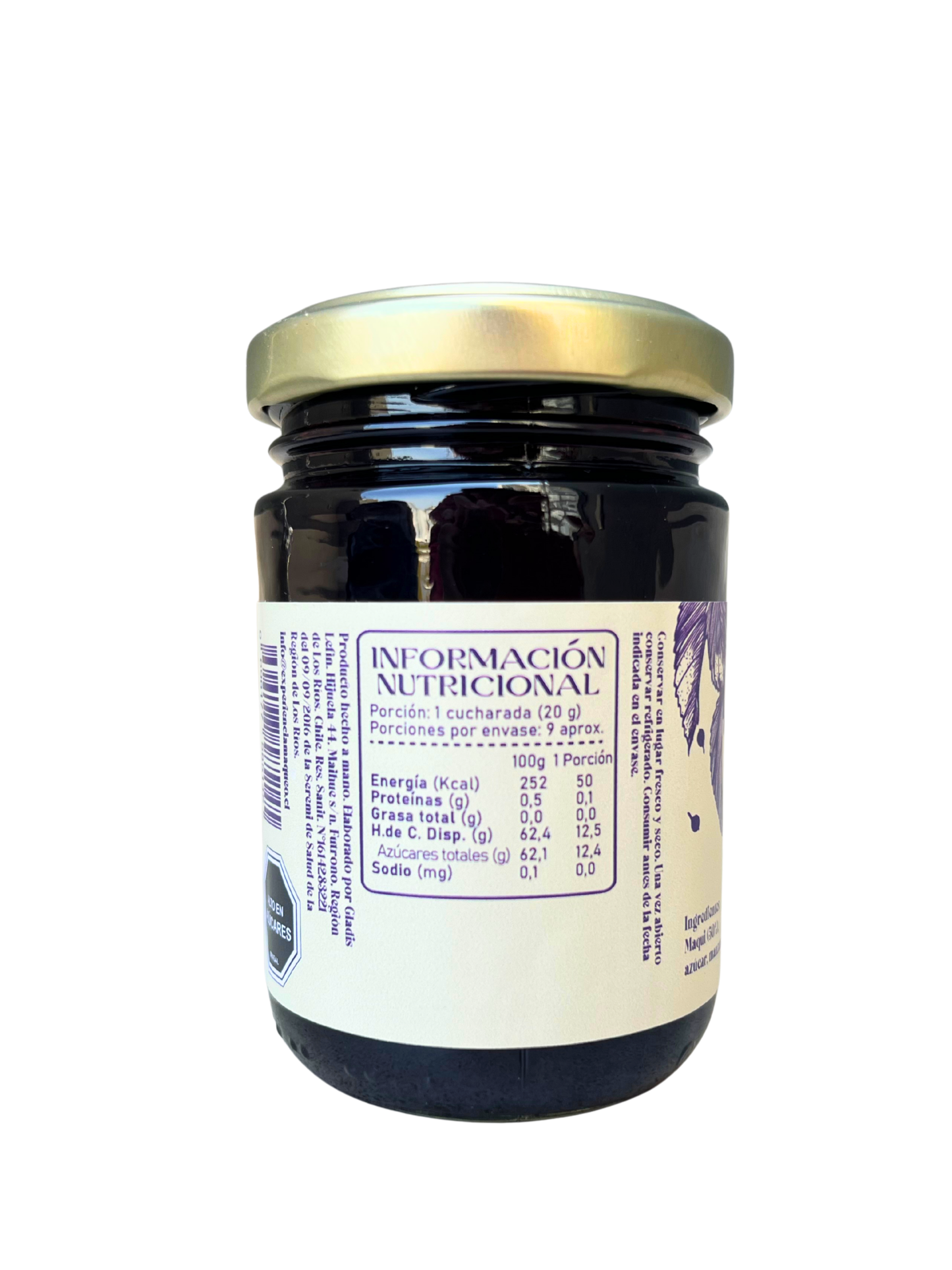 Mermelada de Maqui 170 gr. (con azúcar) | Artesanal y Natural