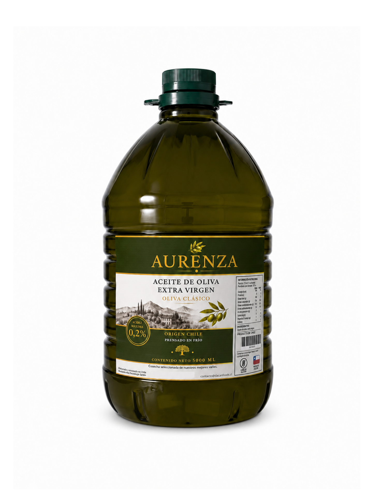Aurenza – Aceite de Oliva Extra Virgen 5000 ml | 0,2% acidez